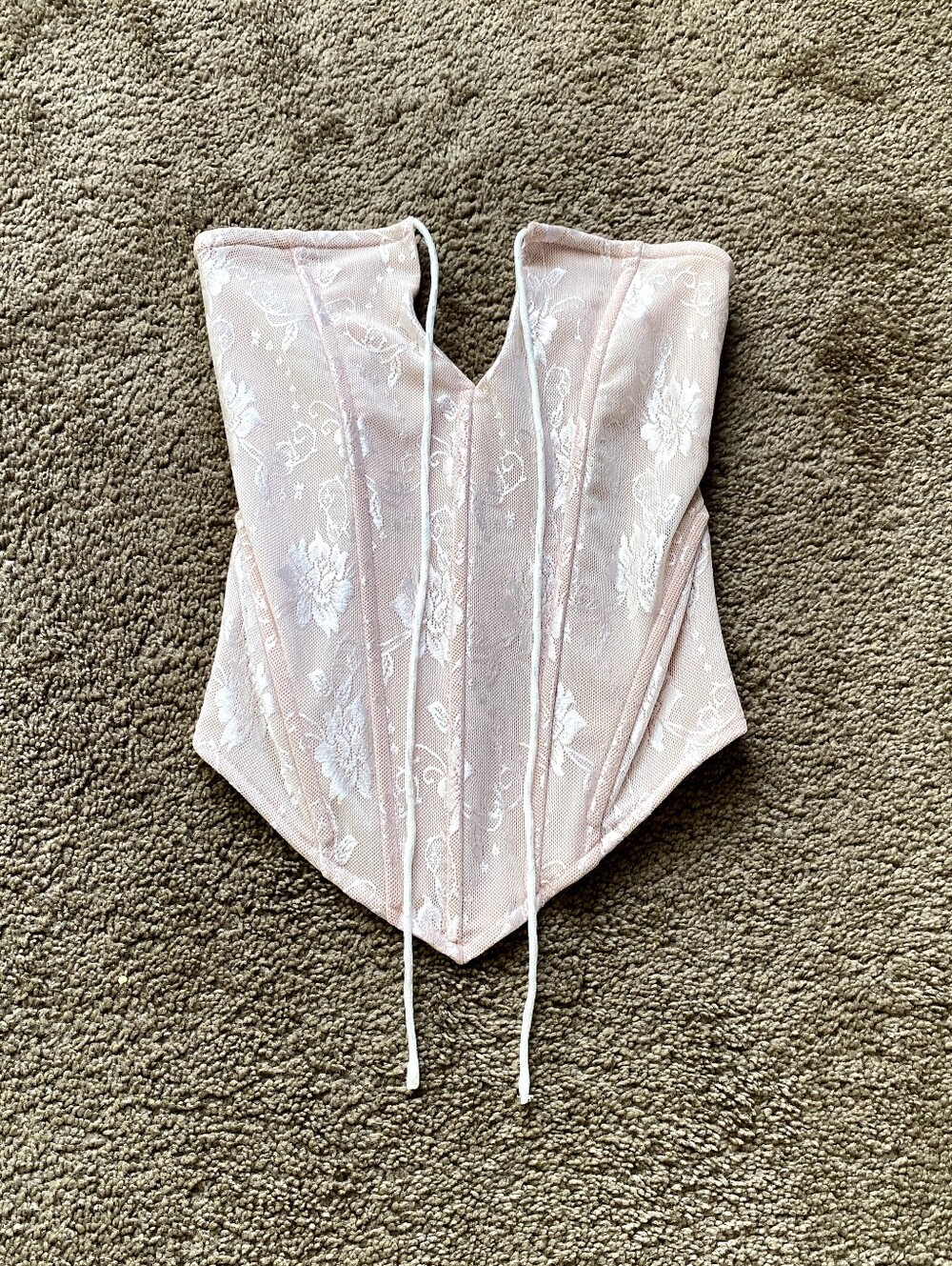 Bridgerton Coquette Floral Jacquard Corset Top Medium